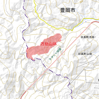 万劫山林位置図